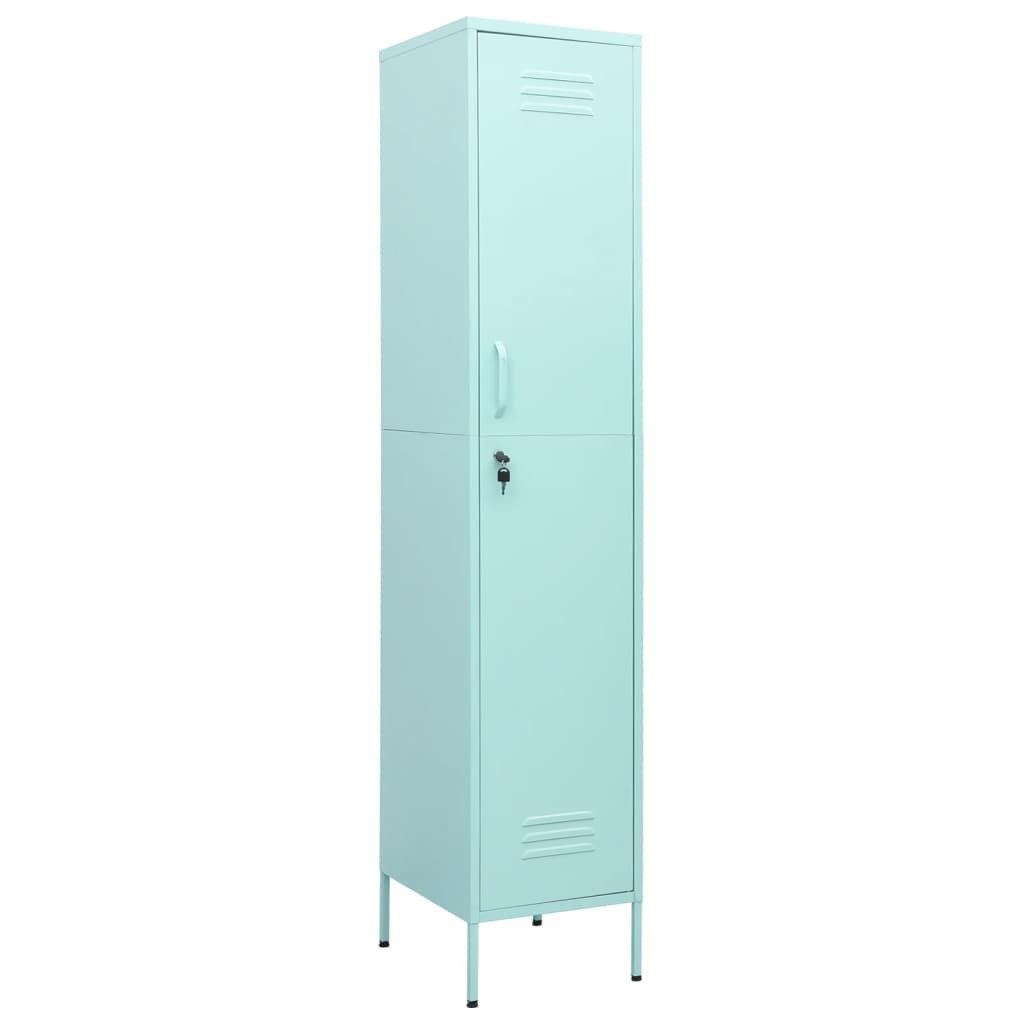 furnicato Kleiderschrank Schließfachschrank aus Stahl 35 x 46 x 180 cm in Minzgrün
