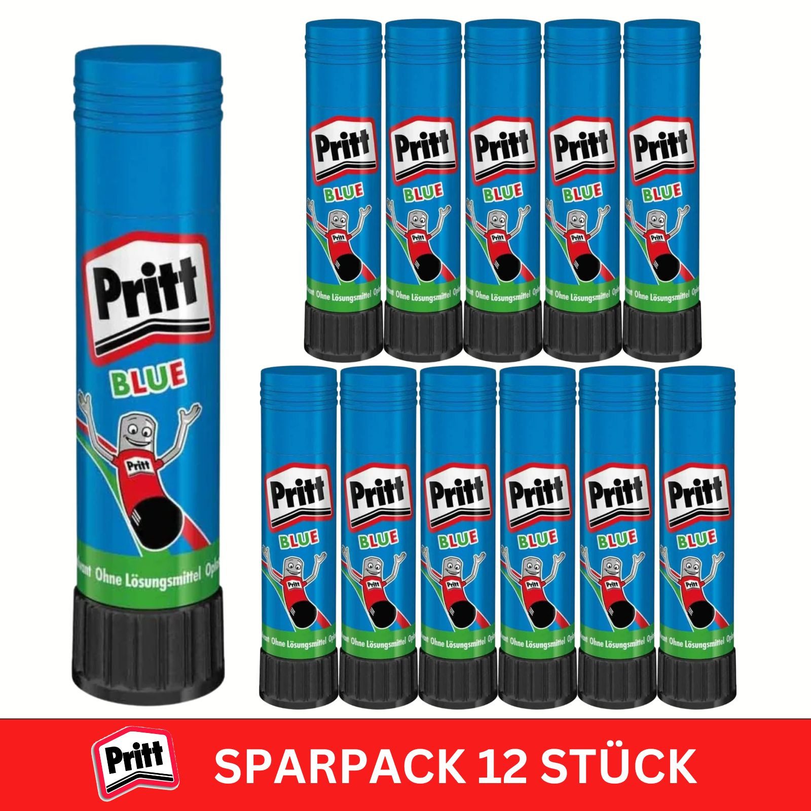 PRITT Klebestift Original 12x 10 g Blau, (Multipack, 12-tlg)