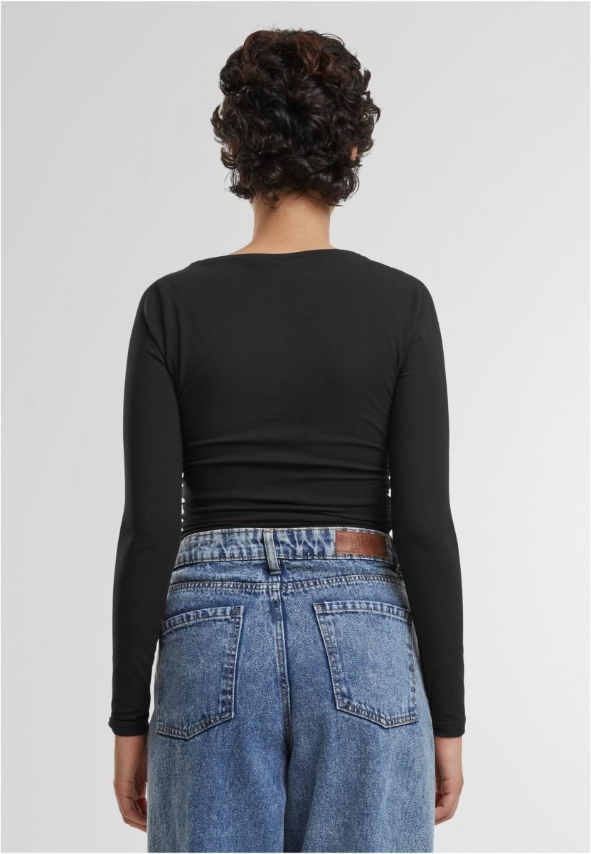 URBAN CLASSICS Longsleeve Ladies Ruffled Super Slim Longsleeve Damen Langar günstig online kaufen