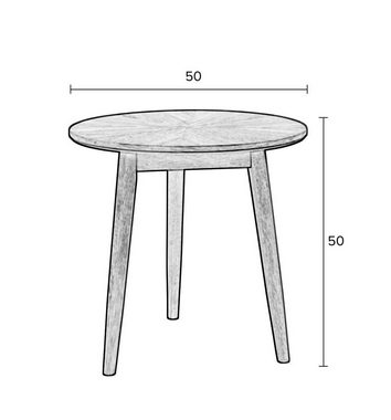 Trendmöbel24 Beistelltisch Beistelltisch FABIO1 NATURAL Ø 50 Eiche furniert lackiert