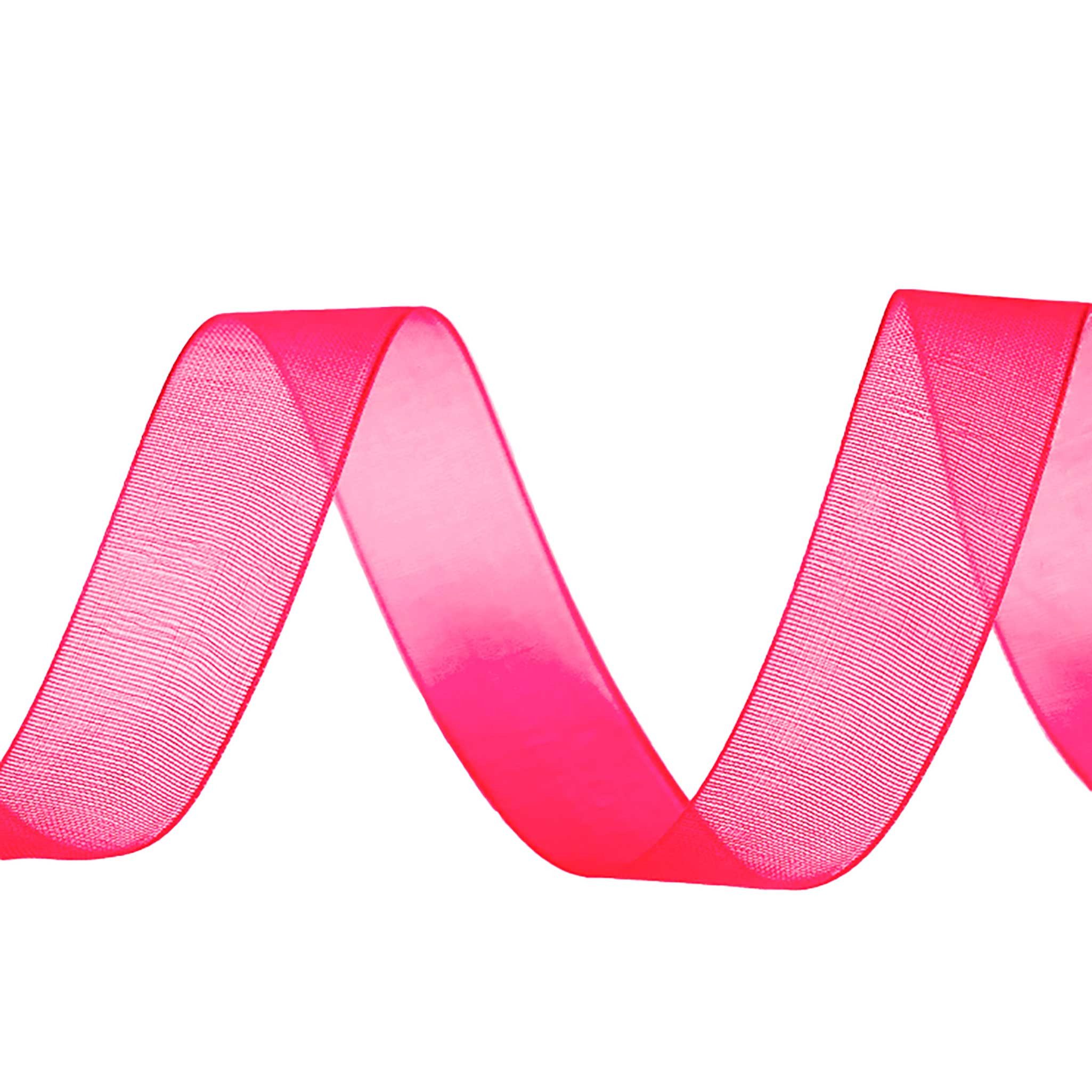 maDDma Organzaband 27m Chiffonband 25mm Polyester Schleifenband Dekoration Geschenkband, pink