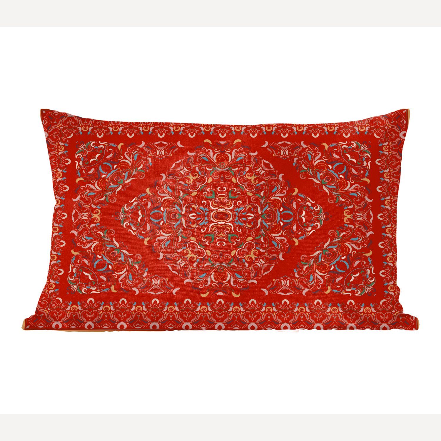 MuchoWow Dekokissen Persische Teppiche - Teppiche - Muster - Rot, Wohzimmer Dekoration, Zierkissen, Dekokissen mit Füllung, Schlafzimmer