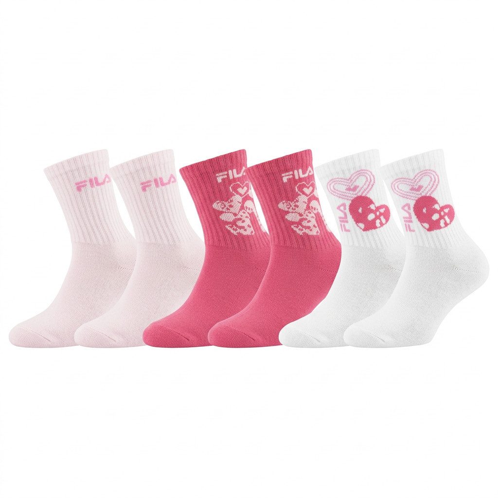 Fila Socken (6 Paar) mit breitem Rippenbündchen, Cotton-Mix, Love-Design