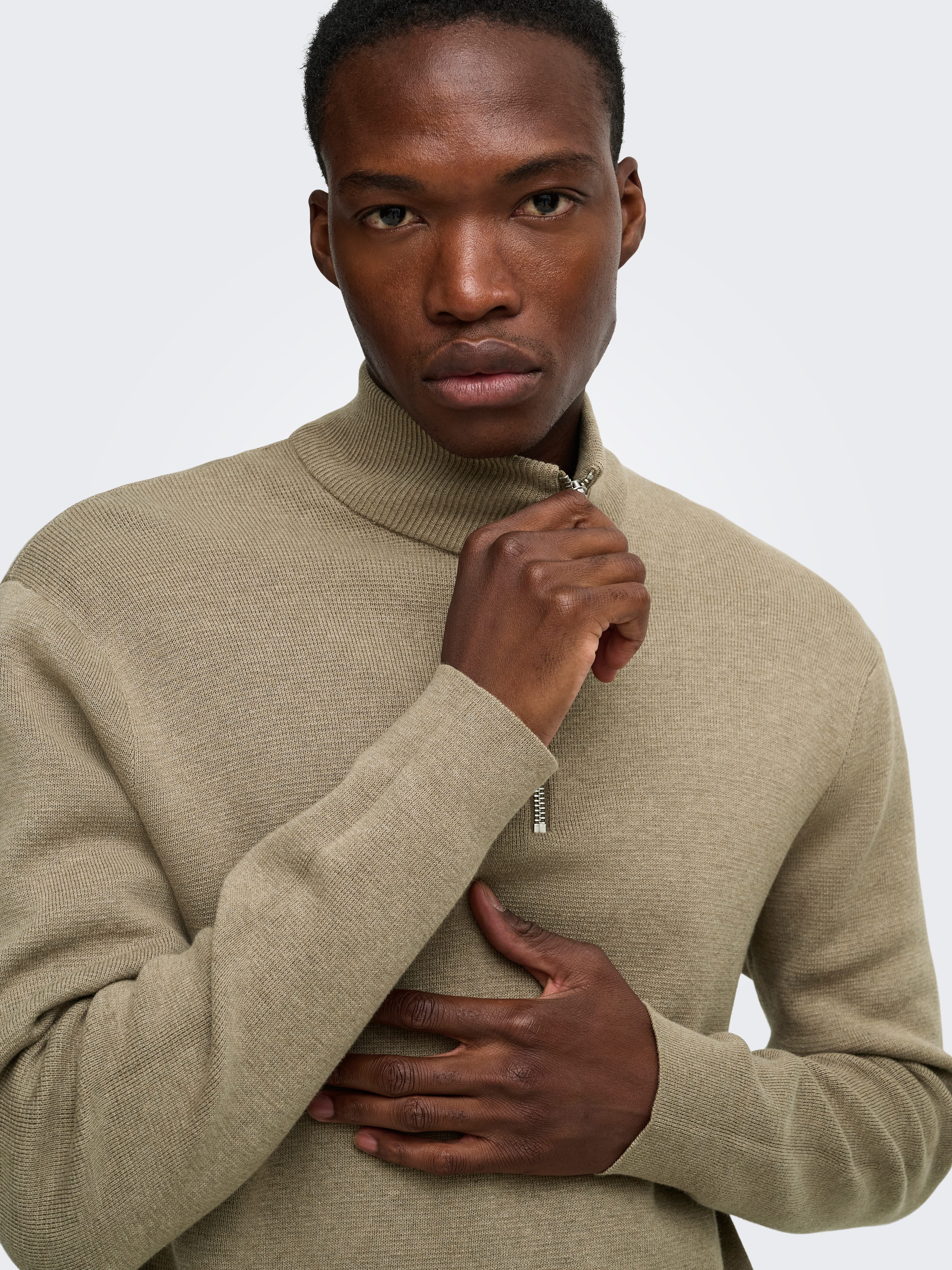 ONLY & SONS Troyer ONSTING LIFE REG HALF ZIP KNIT NOOS Baumwolle, regular fit – Bild 5 von 5