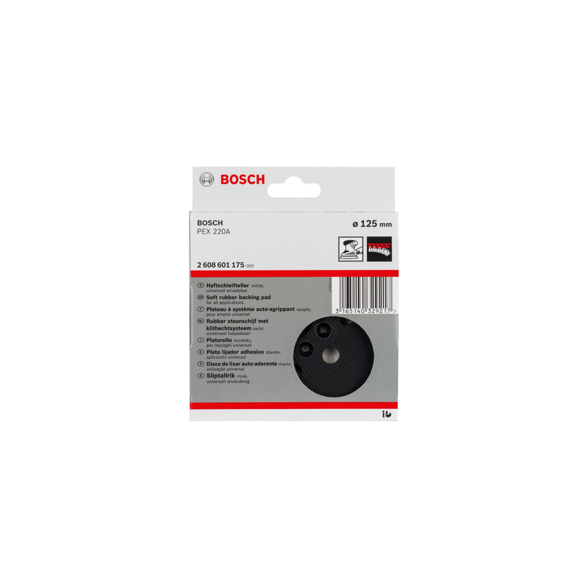 Bosch Professional Schleifscheibe Bosch Schleifteller mittel 125 mm 8, für PEX 220 A