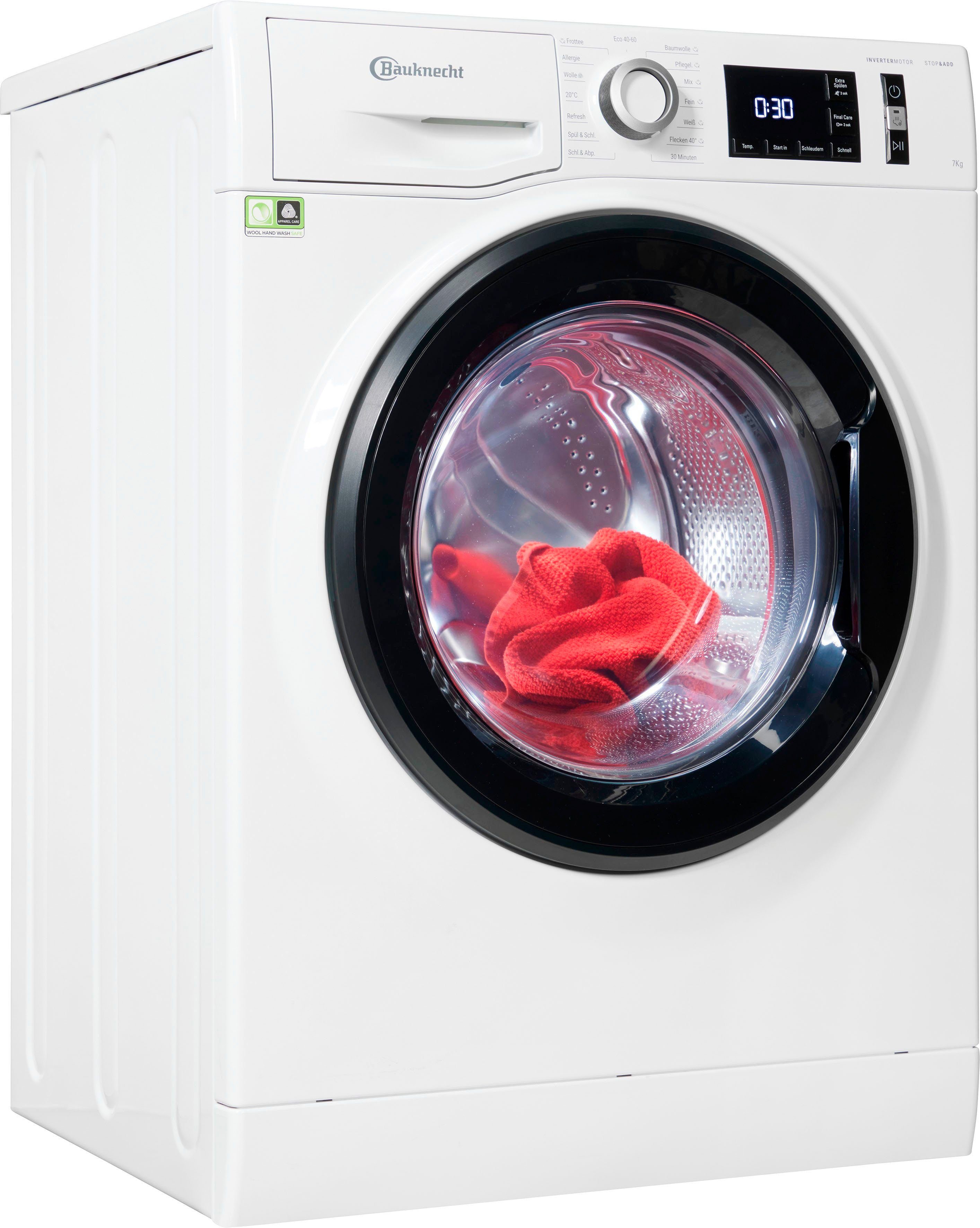 BAUKNECHT Waschmaschine W Active 712CC, 7 kg, 1300 U/min, 4 Jahre  Herstellergarantie