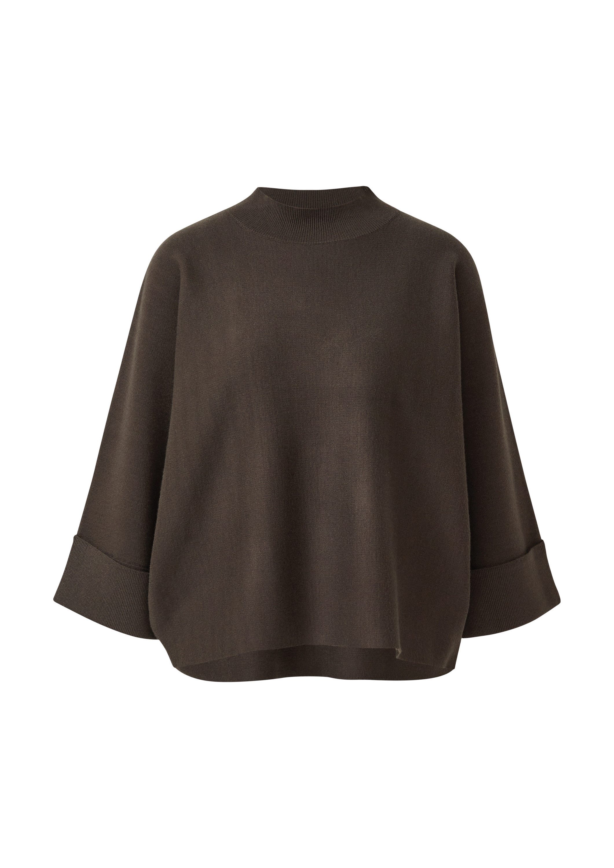 comma Poncho Indoor-Poncho Strickponcho mit Stehkragen