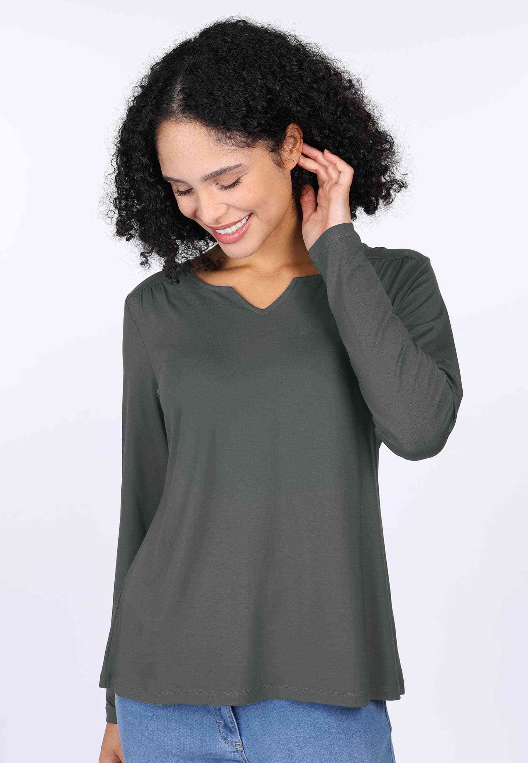 Deerberg Langarmshirt Adrijana solid günstig online kaufen