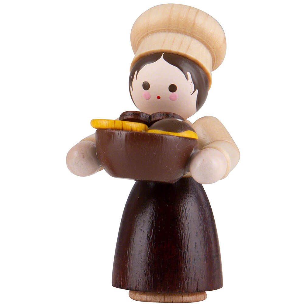 Volkskunstwerkstatt Romy Thiel Dekofigur Thiel-Figur Bäckermädchen - natur (4,6cm) von Romy Thiel