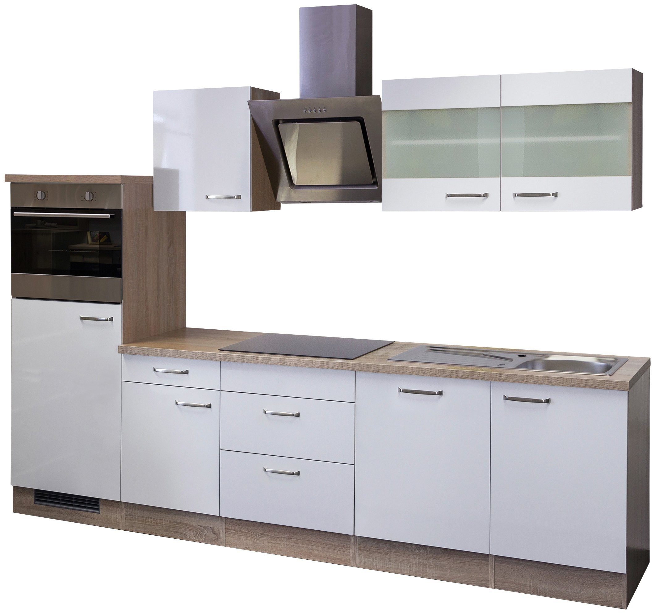 Flex-Well Küchenzeile Florenz, mit E-Geräten, Gesamtbreite 280 cm