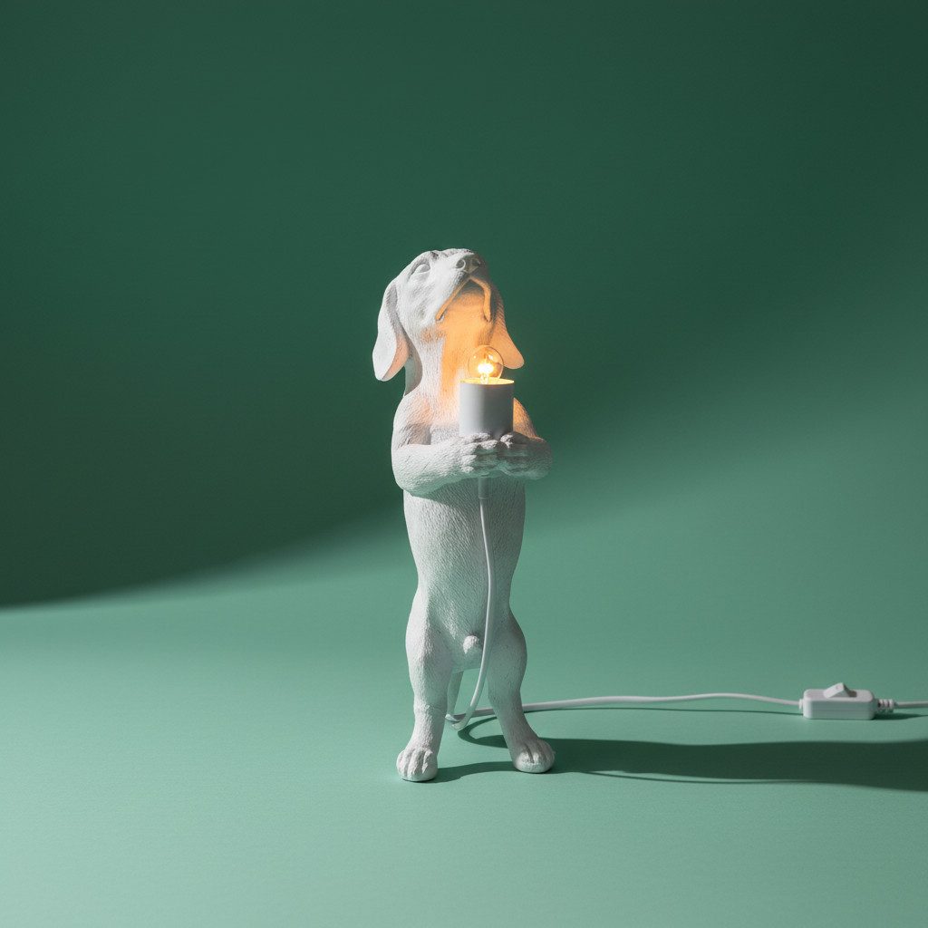 Signature Home Collection Nachttischlampe Tischlampe Hund Dackel aus Polyresin 10x15x38 cm, ohne Leuchtmittel, Nachttischlampe oder Schreibtischlampe niedlicher Dackel stehend