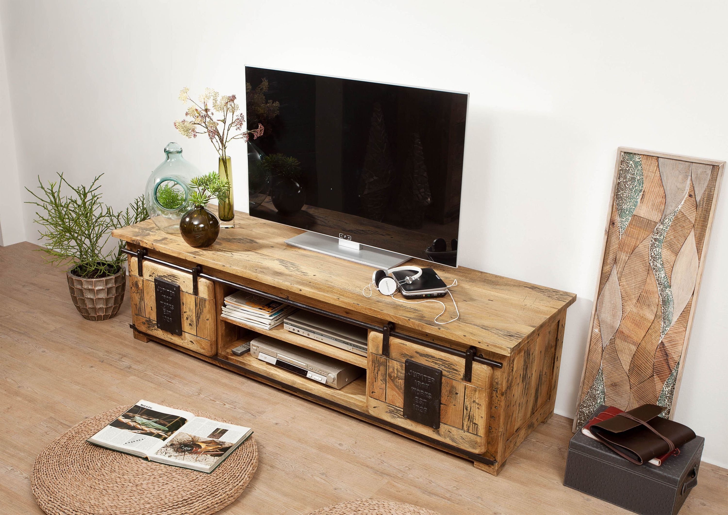 Massivmoebel24 TV-Board (TV-Board Mango 180x55x50 natur günstig online kaufen