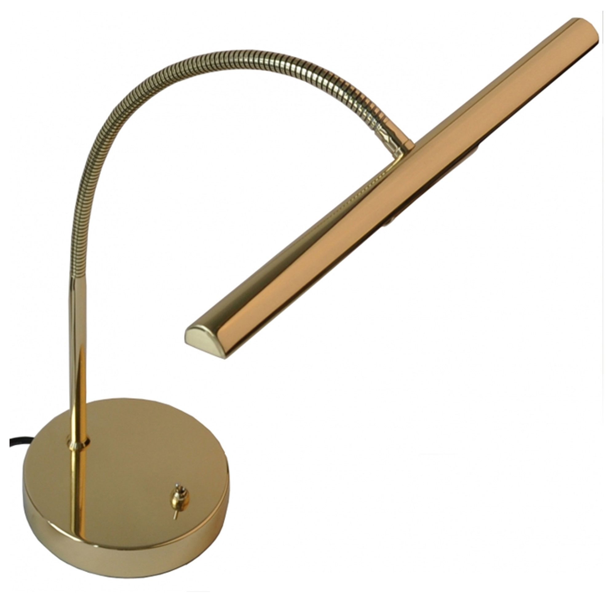 Steinbach Tisch-Tageslichtlampe LED Klavierlampe Messing poliert mit Flexarm Made in Germany