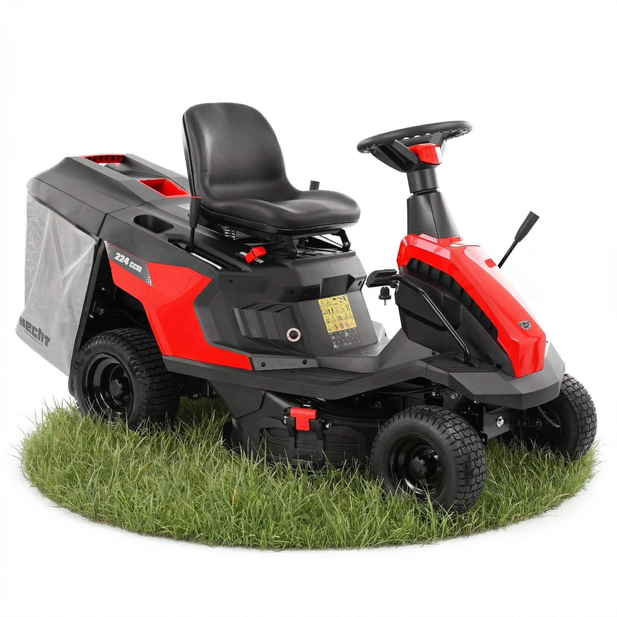 Hecht Rasentraktor Aufsitzrasenmäher Aufsitzmäher 4,5kW/6,1PS 3in1 Mulchkit Seitenauswurf, 66 cm Schnittbreite