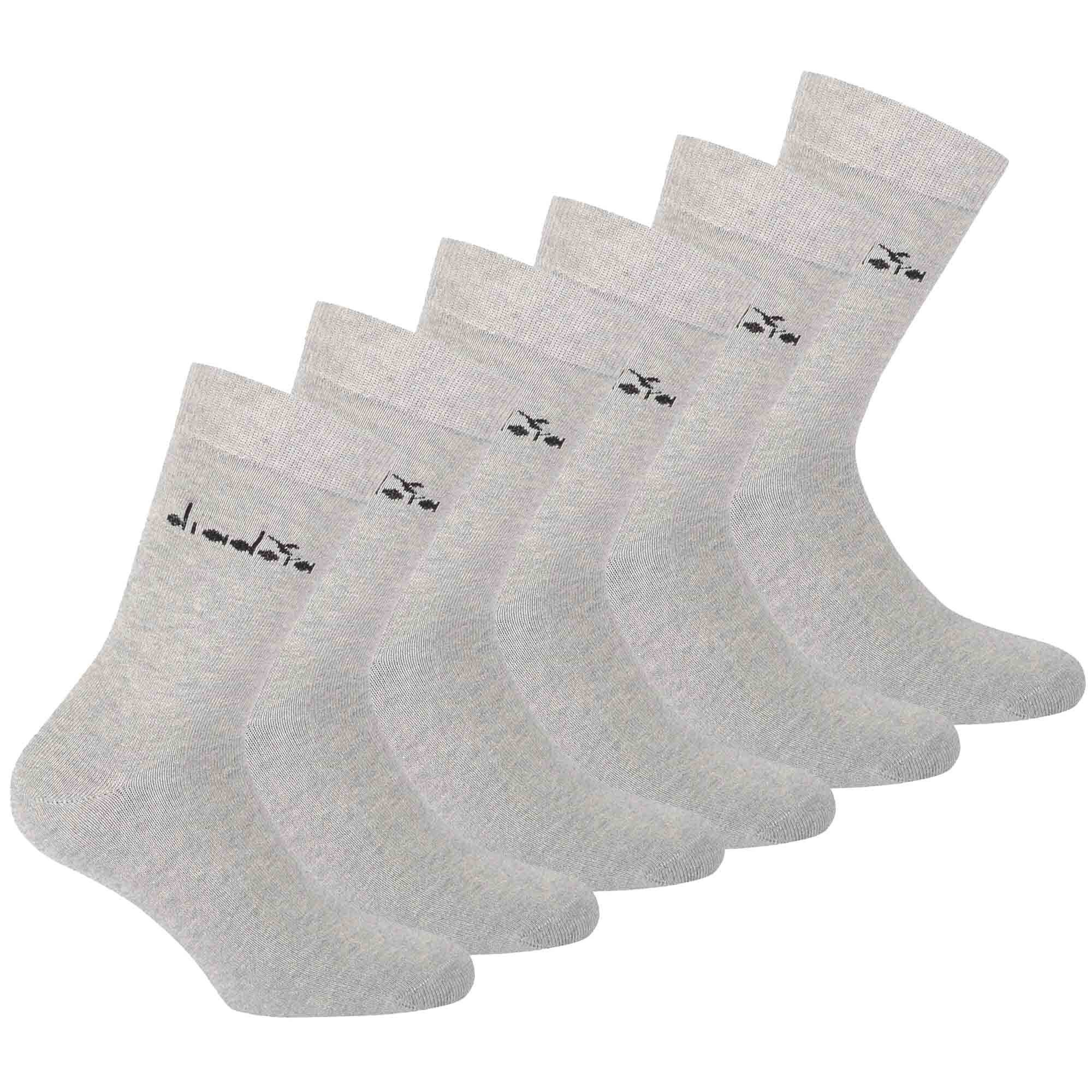 Diadora Pack Sportsocken - Baumwolle 6er Socken, Hellgrau Sportsocken, Unisex