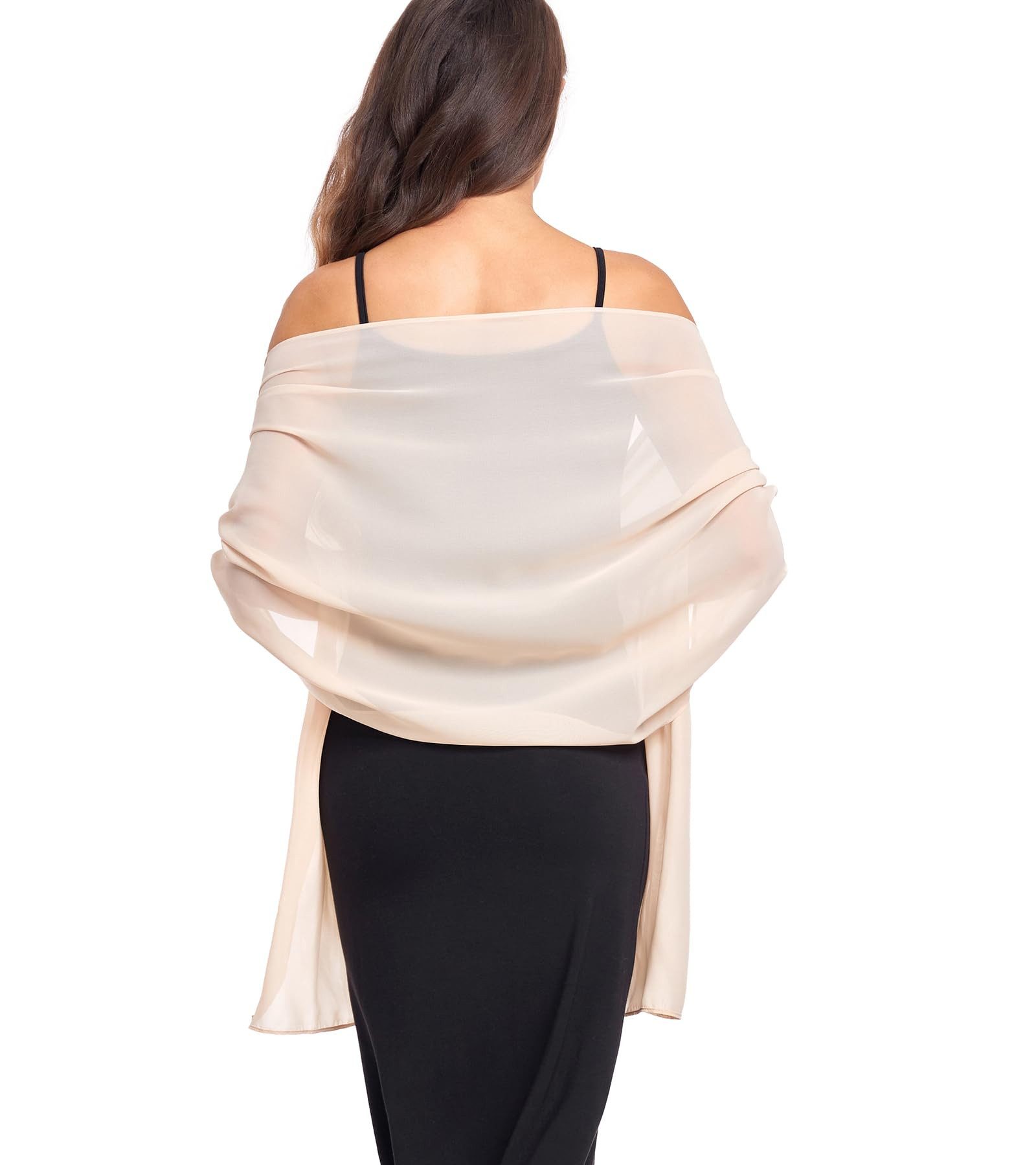 Zaewry Modeschal Damen Schal – Elegante leichte Stola, weich fließend, (1-St), ideal für Abendkleid, Hochzeit & festliche Anlässe – Bild 3 von 5