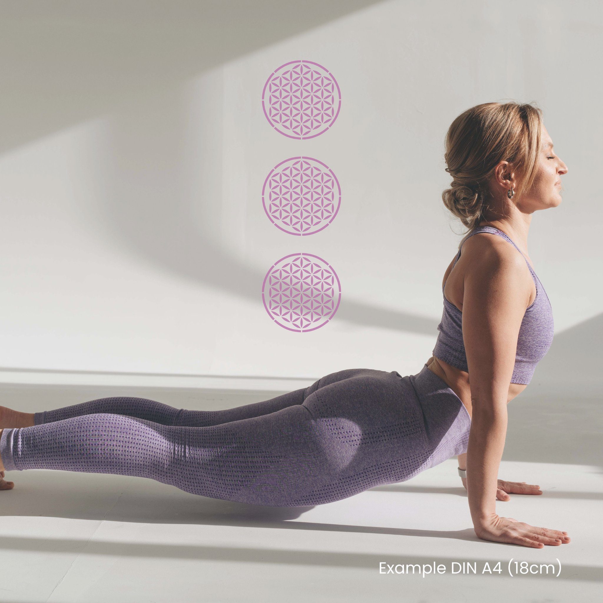 LaserCad Motivschablone Blume des Lebens, sehr bekanntes Mandala für Graffiti, Airbrush, Deko