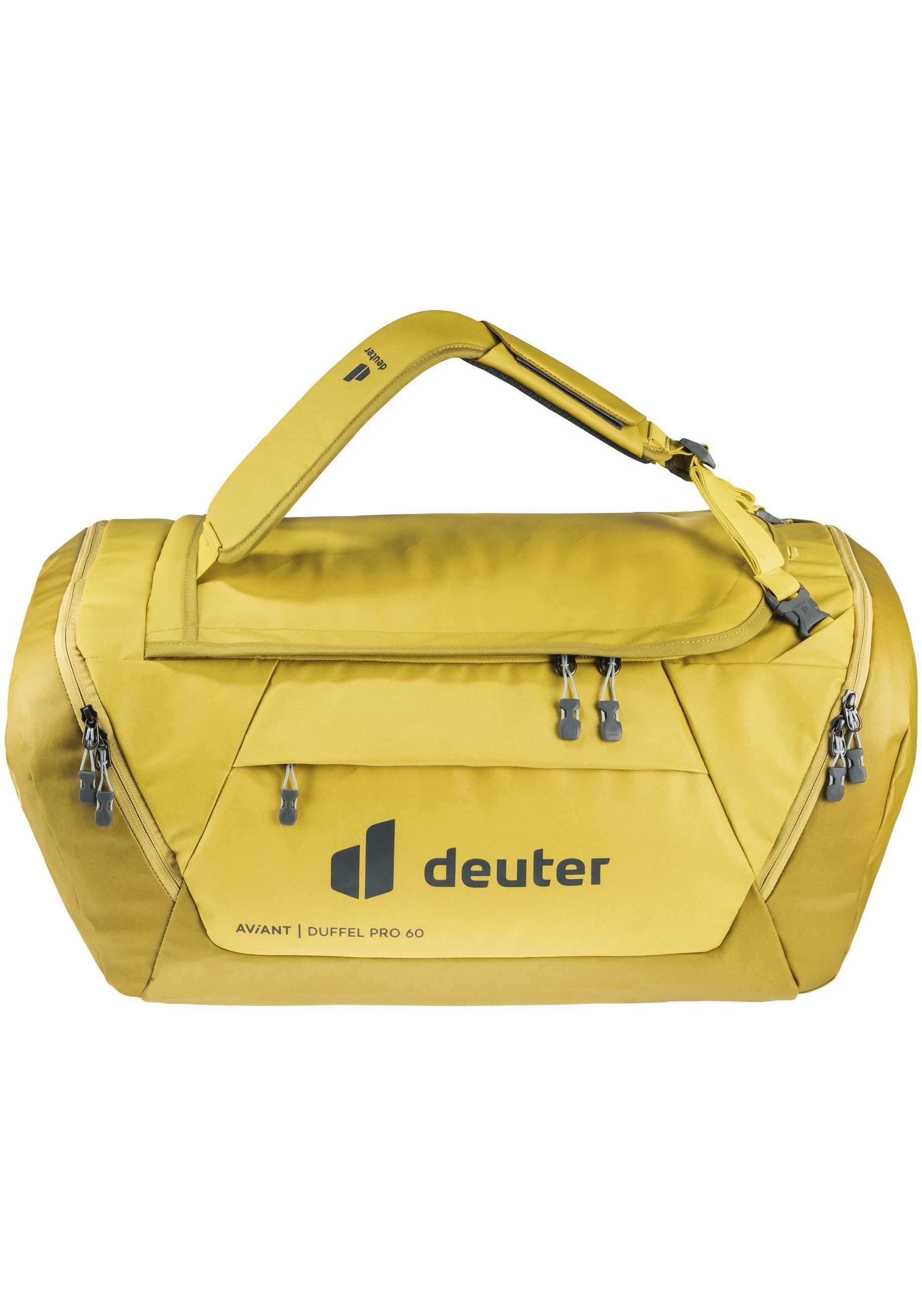 deuter Reisetasche AViANT Duffel Pro 60, Kompression innen für Kleidung gelb