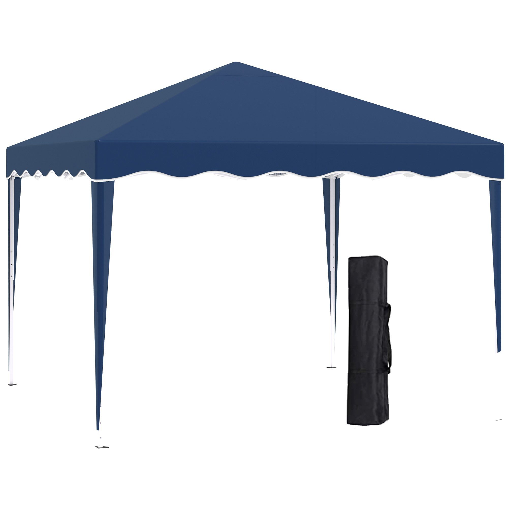 Outsunny Faltpavillon Gartenpavillon faltbar höhenverstellbar UV-Schutz Stahl Oxford Blau, mit 4 Seitenteilen, (Set, höhenverstellbar Gartenzelt mit Transporttasche), 295L x 295B x 257H cm