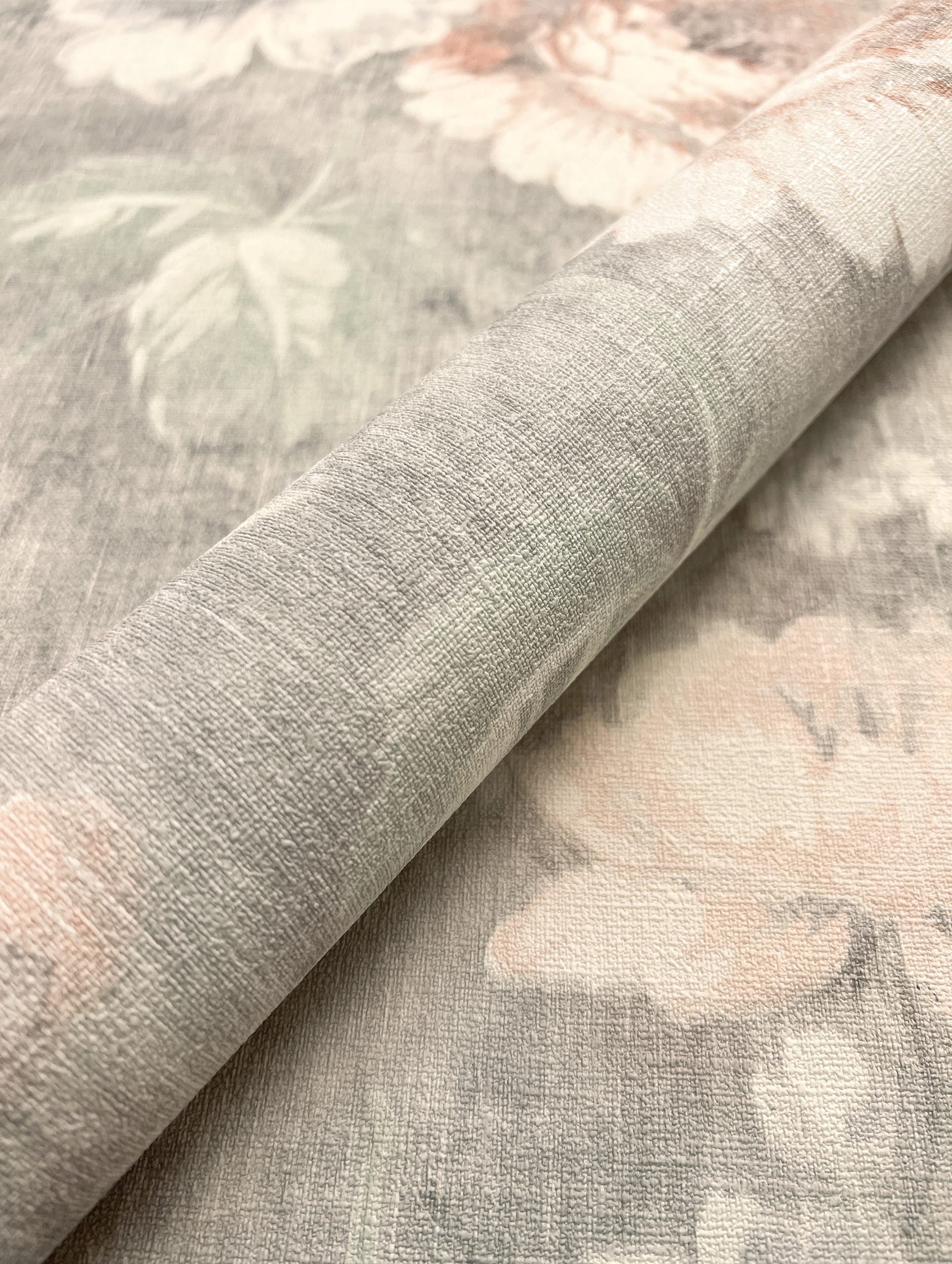 Newroom Vliestapete, Grau Tapete Floral Rosen günstig online kaufen