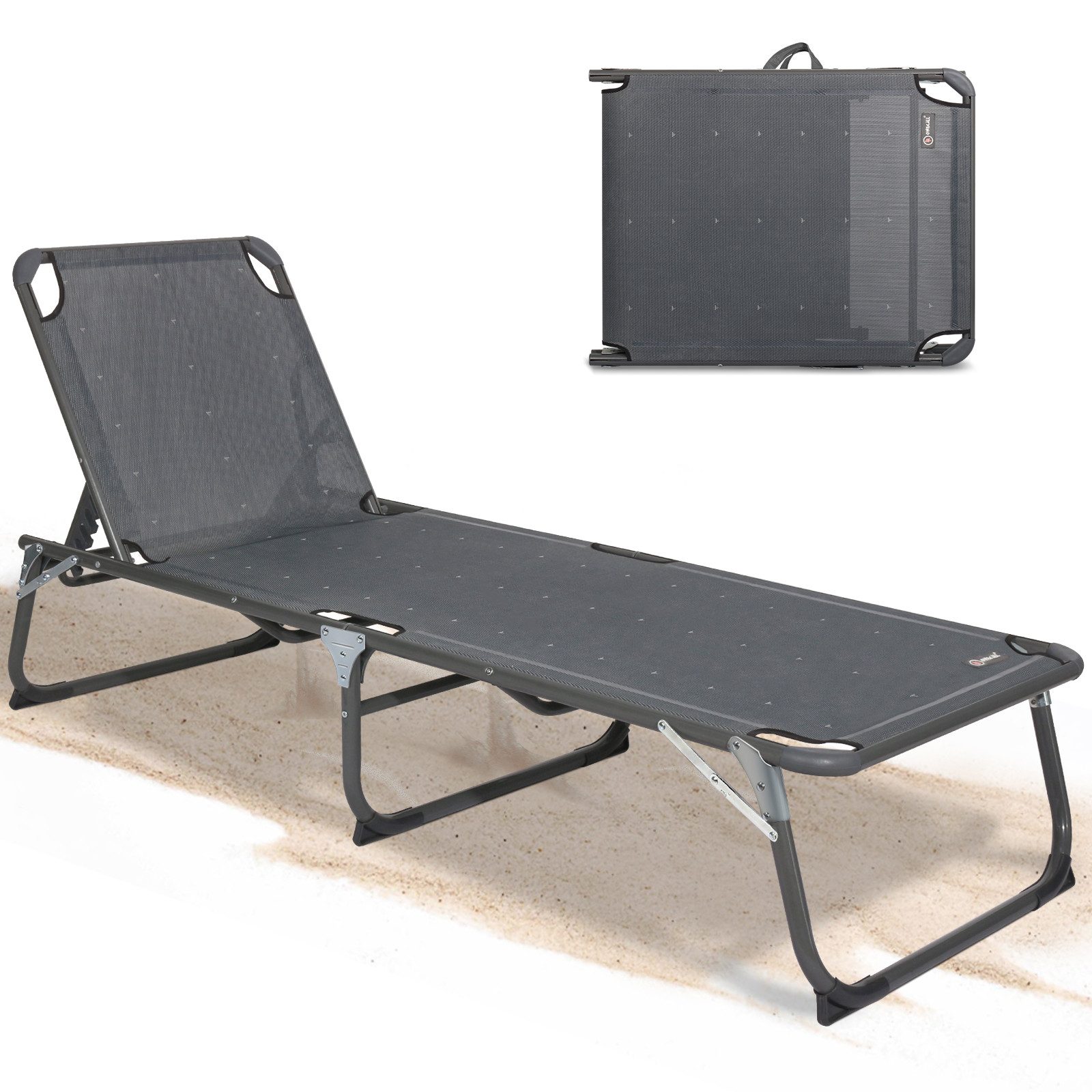 HOMECALL Gartenliege Sonnenliege Alu Liegetushl Strandliege, günstig online kaufen