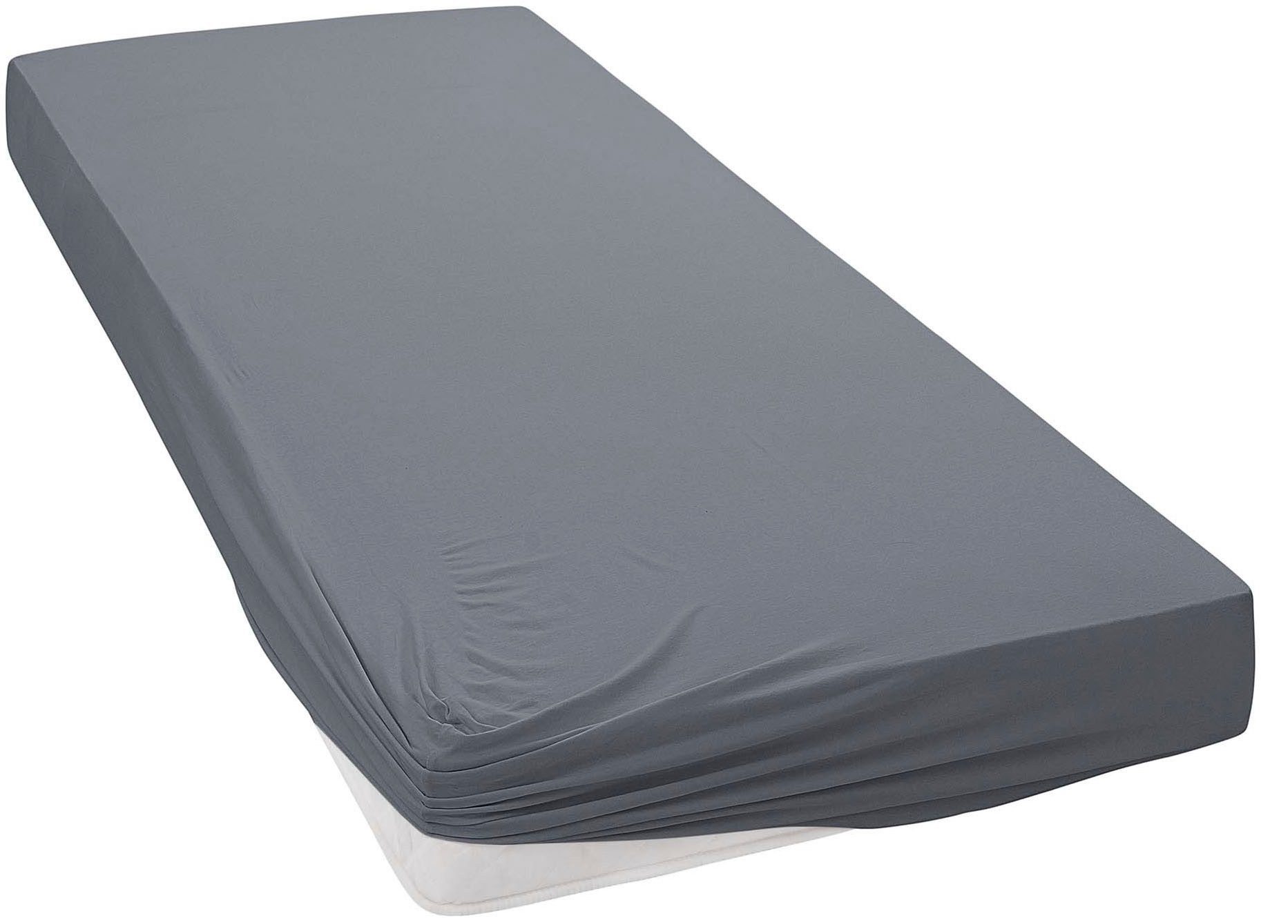 Janine Spannbettlaken MAKO-FEINJERSEY 5007, Mako-Jersey, Gummizug: rundum, (1 Stück), aus 100% Baumwolle, für Matratzen bis 26 cm Höhe