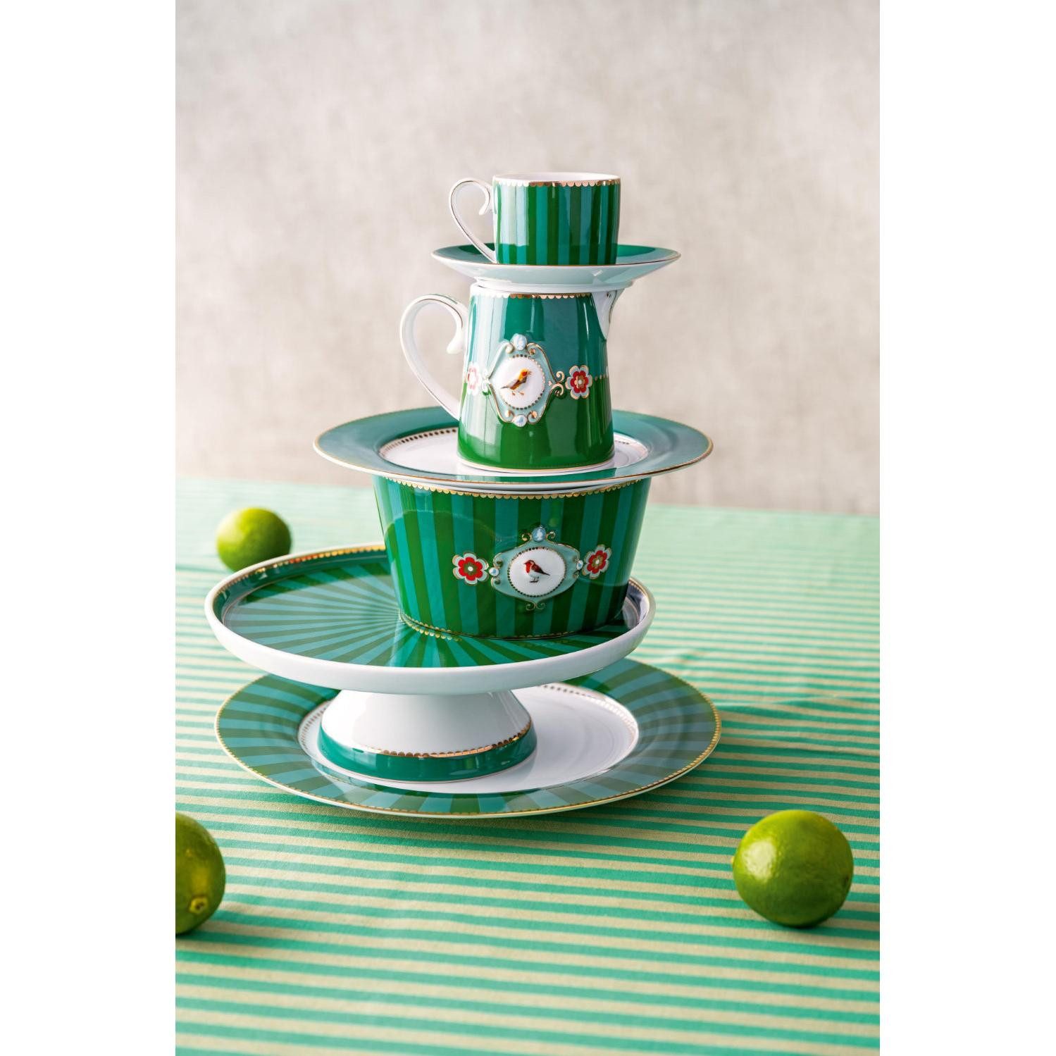 PiP Studio Tasse Henkelbecher Love Birds Stripes Emerald Grün (150ml) – Bild 3 von 5