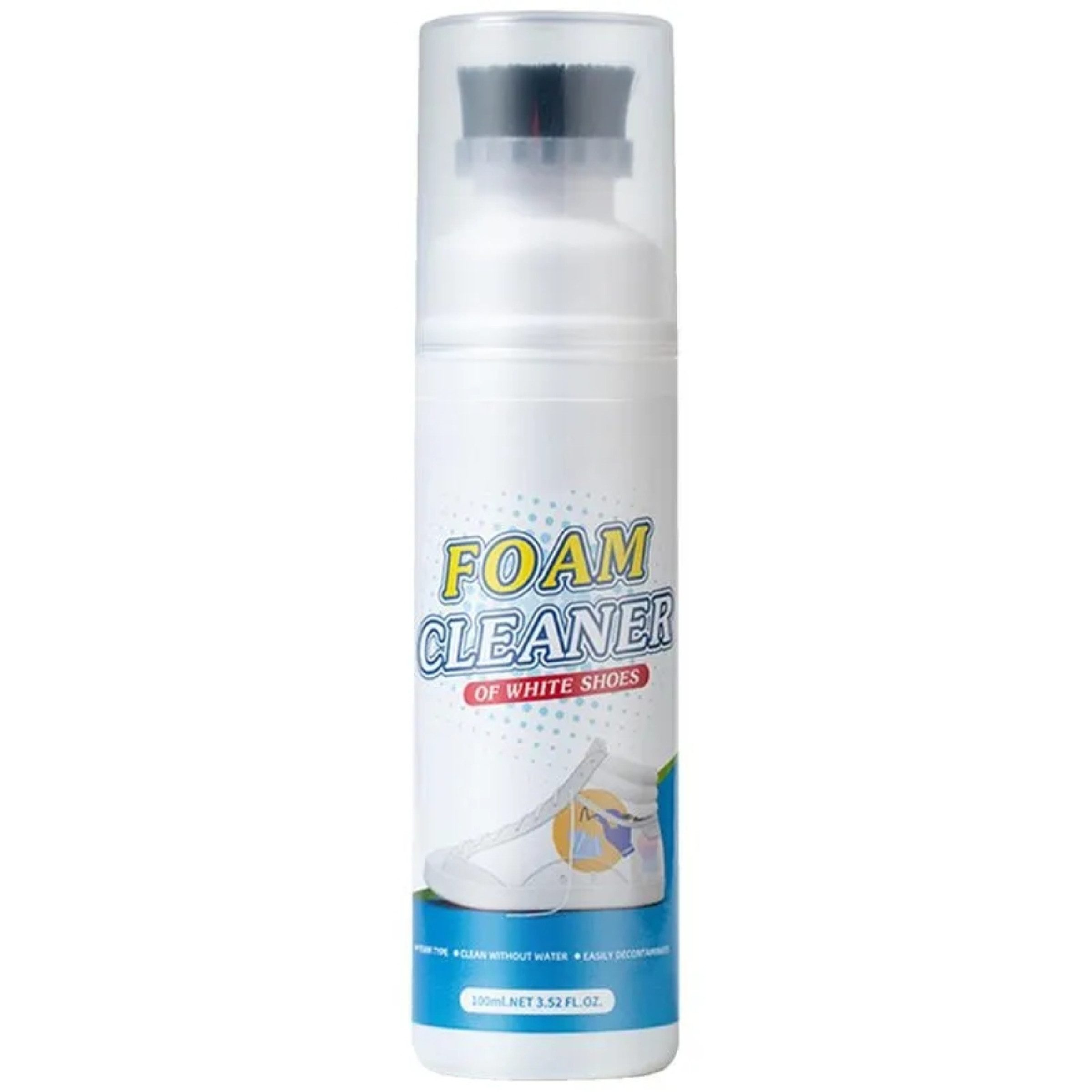 HURTNET Schuhreiniger 100 ml mit Bürste Sneaker Schaumreiniger Weiß Schuhreiniger (Einzelprodukt Schuhreiniger mit Bürste Reinigungsschaum 100 ml, [- Schuhreiniger 100 ml mit Bürste Schaumreiniger Sneaker Set Mit Bürste Schaumreiniger ohne Wasser geeignet für helle Schuhe)