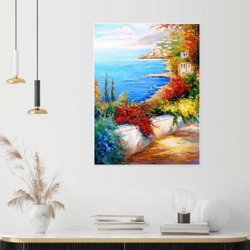 Posterlounge Poster Olha Darchuk, Mittag am Meer, Wohnzimmer Mediterran Malerei