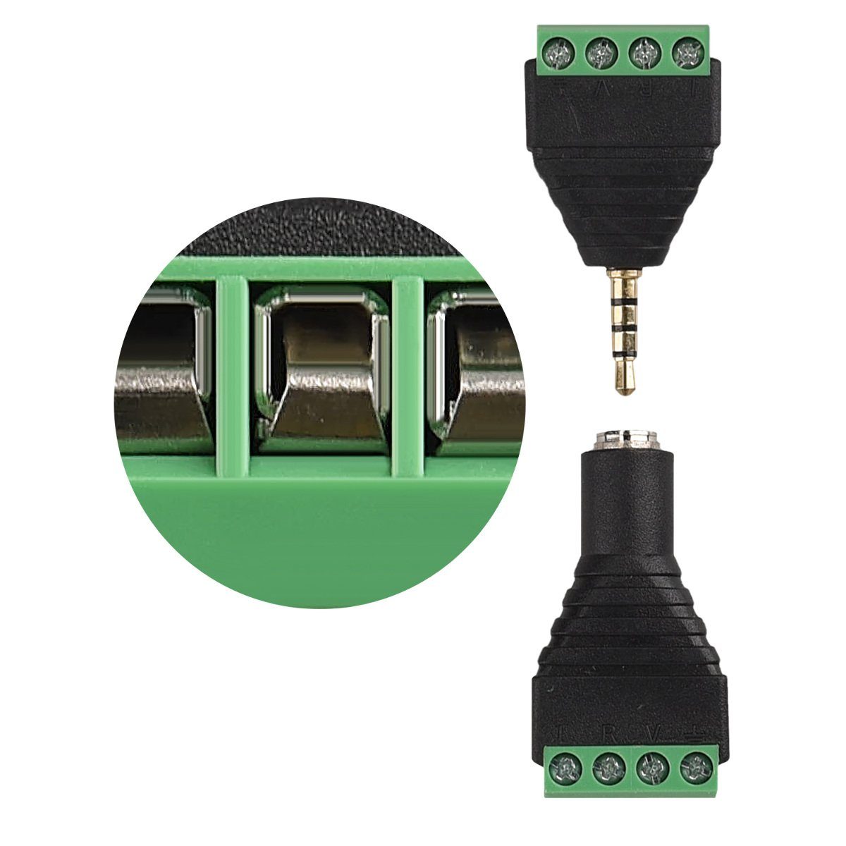 POPPSTAR Klinkenadapter Set – 2 Stück, 6,35 Mm Stereo Auf Schraubklemme, Lötfrei