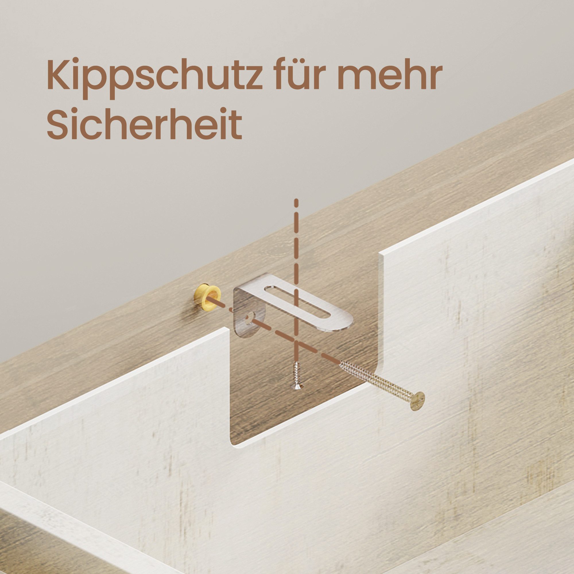 VASAGLE Badkommode Aufbewahrungsschrank Badschrank im Landhausstil, verstellbare Ablage, freistehender Küchenschrank, Esszimmer, Wohnzimmer
