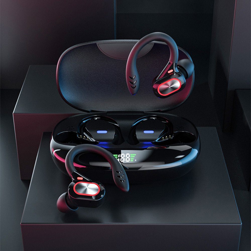 GelldG Bluetooth Kopfhörer Kopfhörer Sport, In schwarz Ear 5.3 Bluetooth-Kopfhörer Bluetooth Kabellos