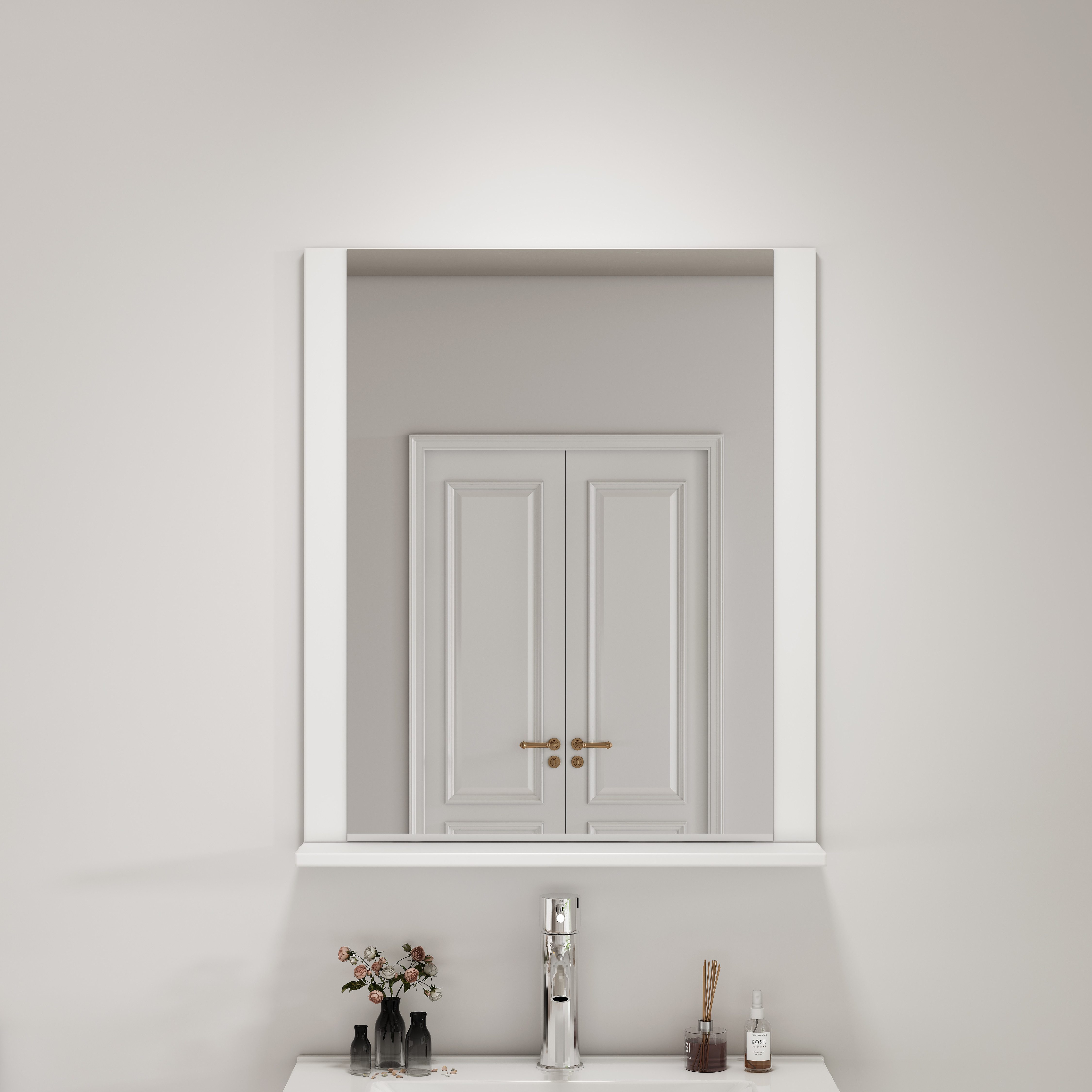 welltime Badspiegel AMSTERDAM, in zwei Breiten 60cm, 80cm mit praktischer Ablagefläche