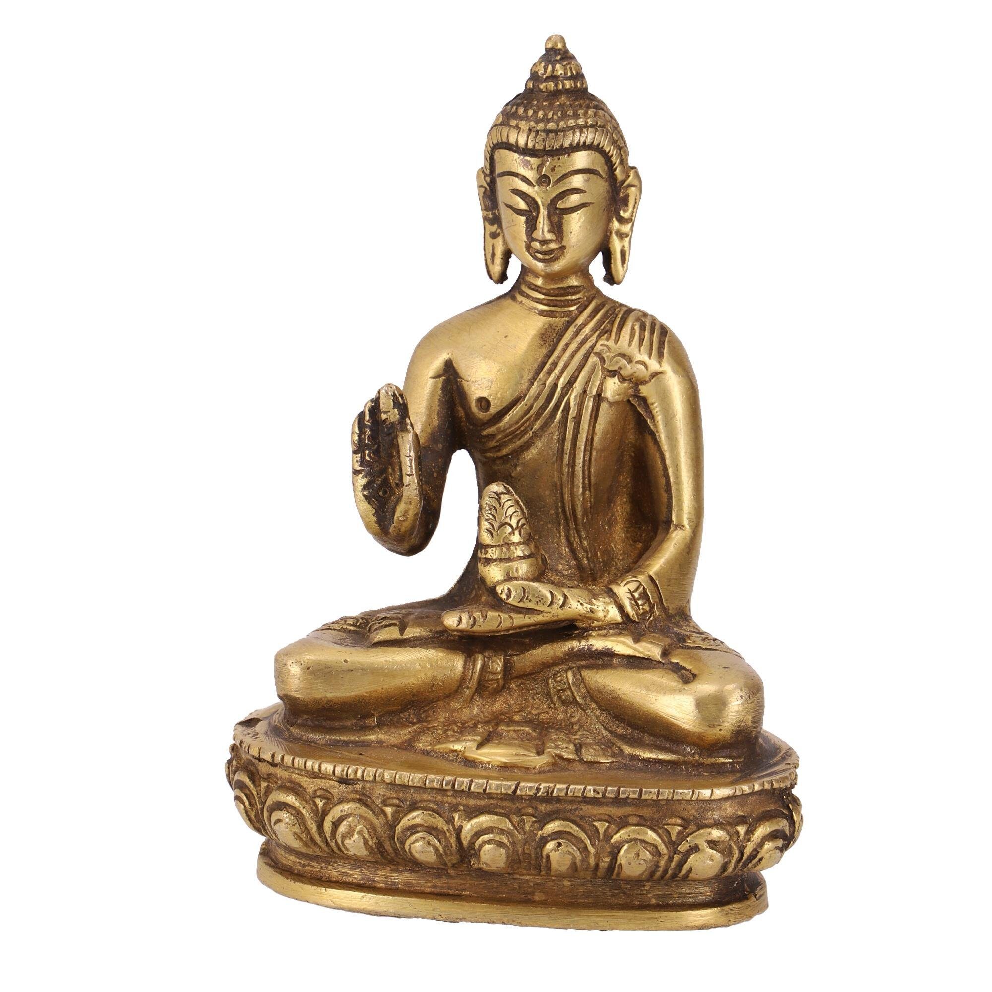 Buddhafigur Buddha Statue aus Messing Amoghasiddhi Buddha..