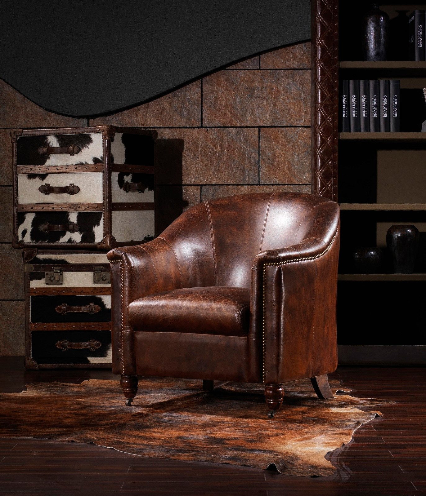 JVmoebel Кресла Retro Echtleder Кресла Vintage Clubsessel Designsessel, Made in Europa