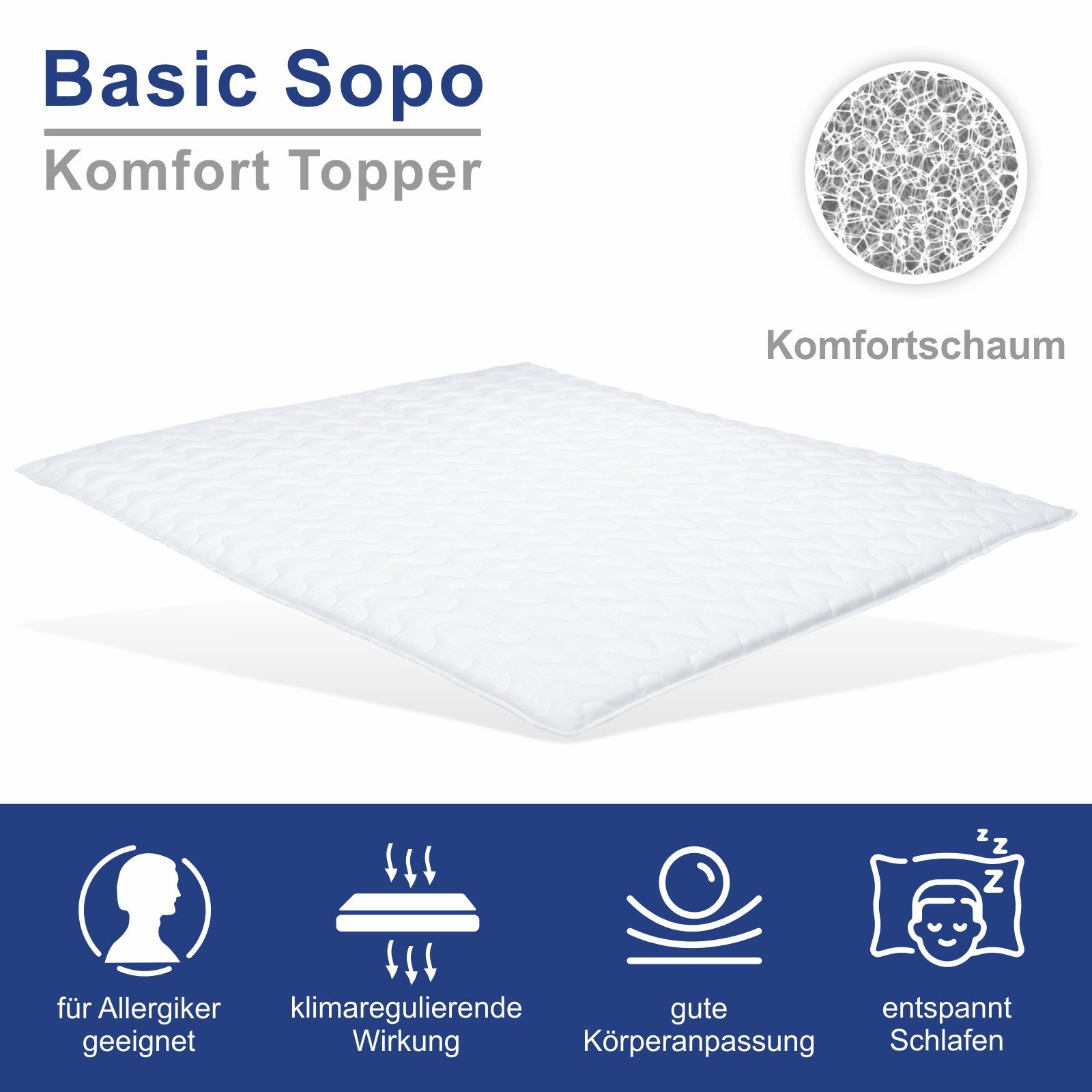 Matratzen Perfekt, Topper Kaltschaum Topper, Höhe 4cm, 4 cm hoch, Kaltschau günstig online kaufen