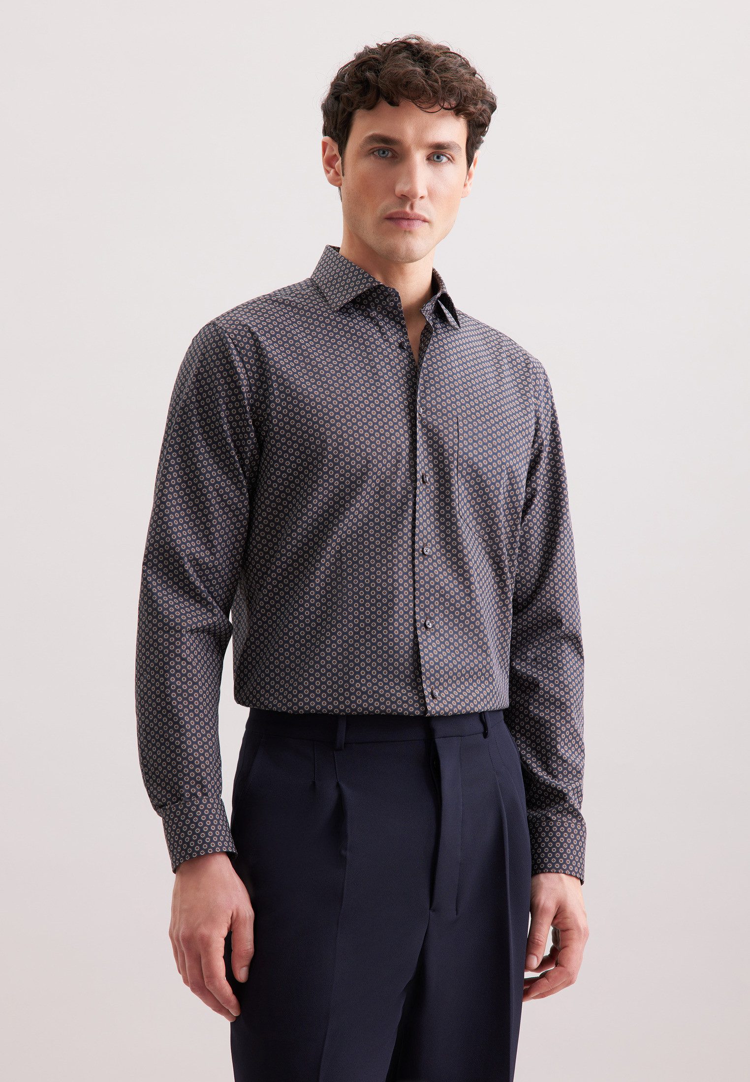 seidensticker Businesshemd Schwarze Rose Comfort 1/1 Kentkragen Druck günstig online kaufen