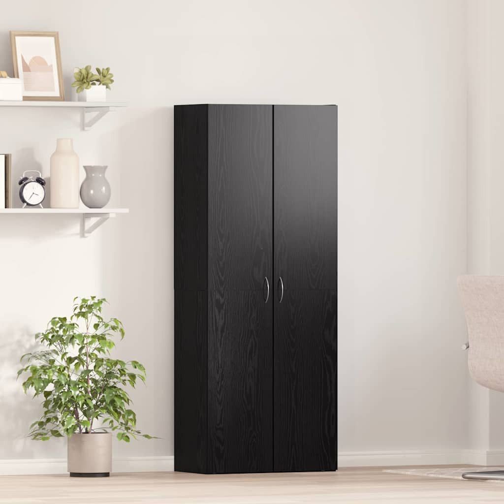 vidaXL Aktenschrank vidaXL Büroschrank Schwarz Eichen-Optik 60 x 32 x 152,5 cm