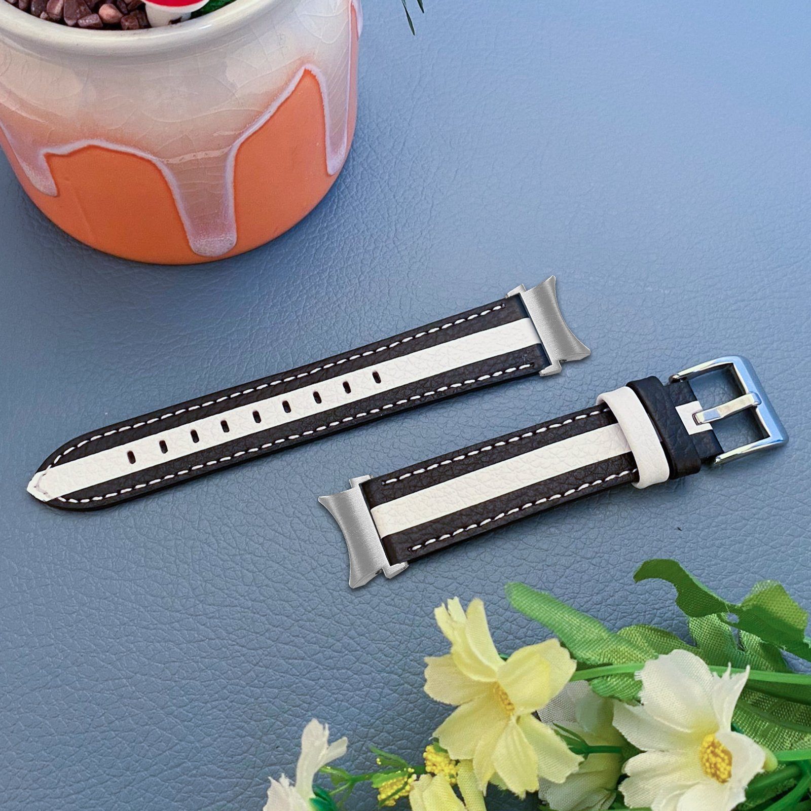 Weiß Schwarz Galaxy 4 Samsung Smartwatch-Armband Armband Watch 20mm ELEKIN Armband und 20mm für Kompatible Classic