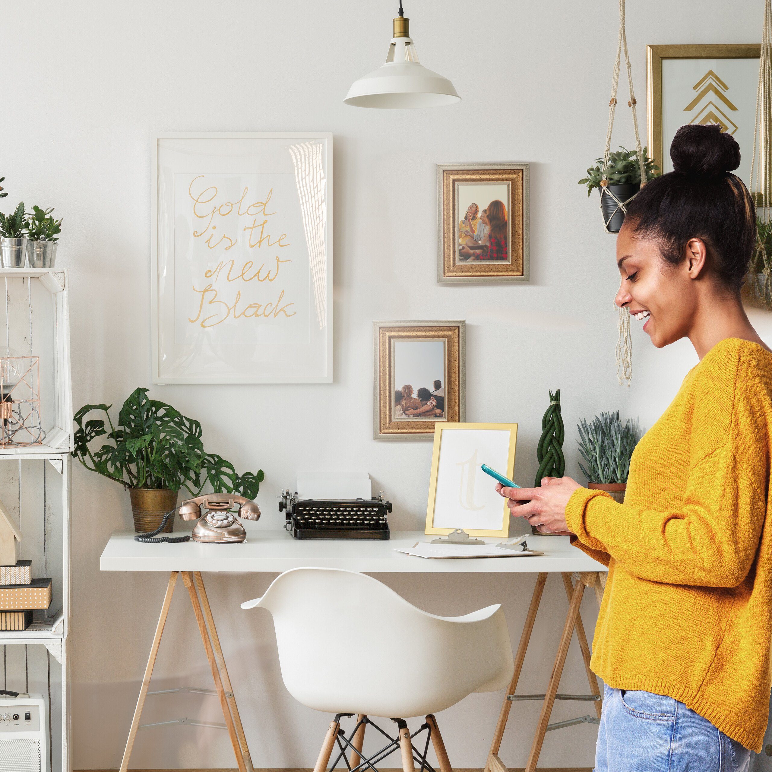 relaxdays Bilderrahmen-Set Bilderrahmen 20x30 cm 2er Set, gold