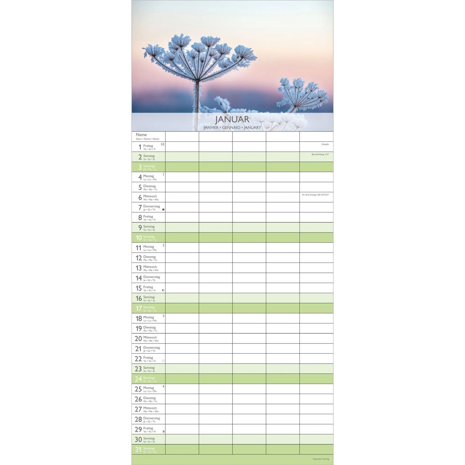 Wandkalender Familienplaner Glücksmomente 2027