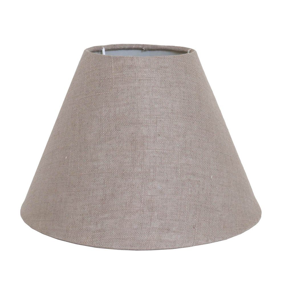 Lampenschirm Lampenschirm RÜGEN hellbraun ecru rustikaler Stoff D23cm Strandhaus De