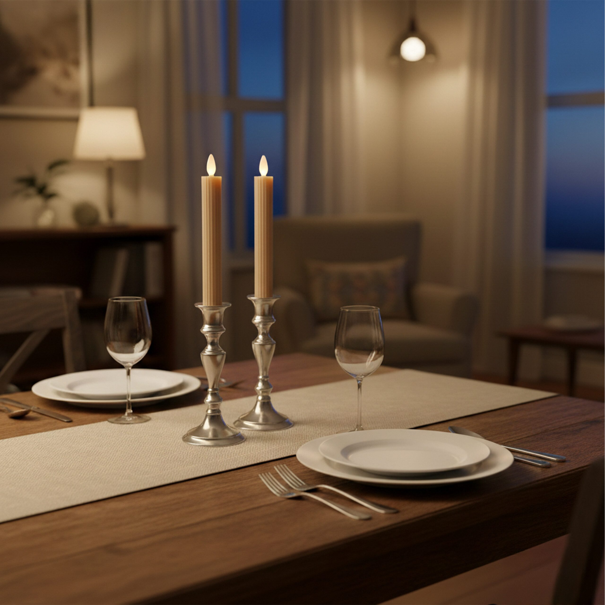 relaxdays LED-Kerze LED Stabkerzen 6er Set, Mocha Mousse