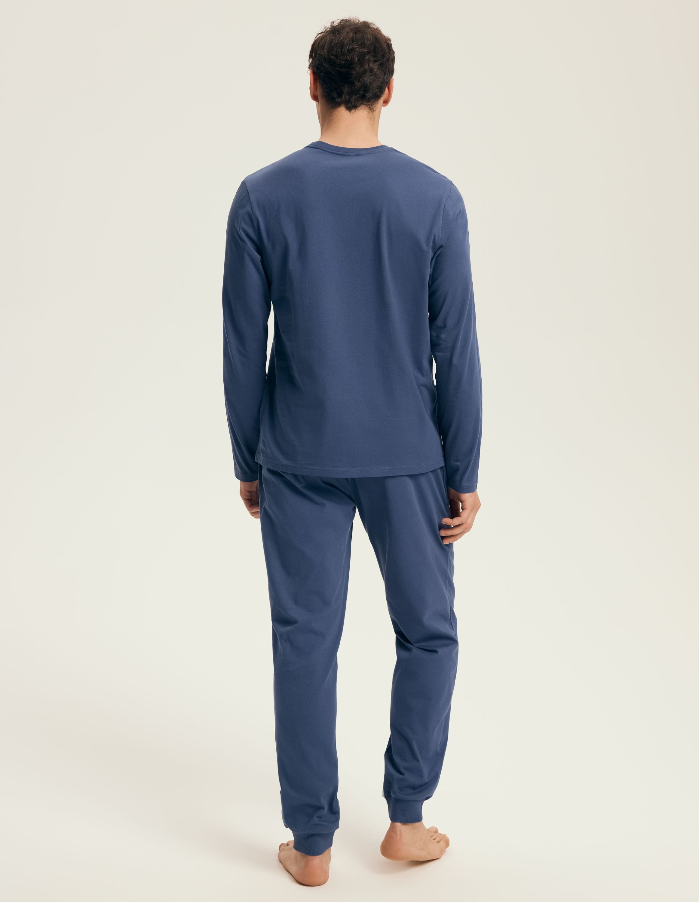 Henderson Schlafanzug Schlafanzug Langarm Rundhalsausschnitt Joggerhose Baumwolle Local (2 tlg) – Bild 2 von 5