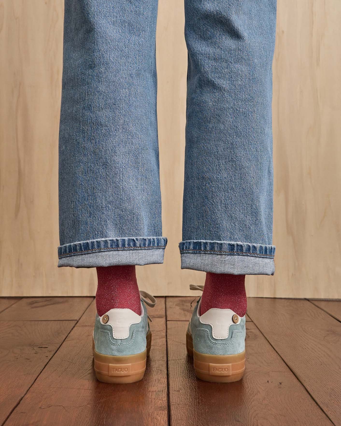 FAGUO Damen - Walnut Platform Suede Sneaker