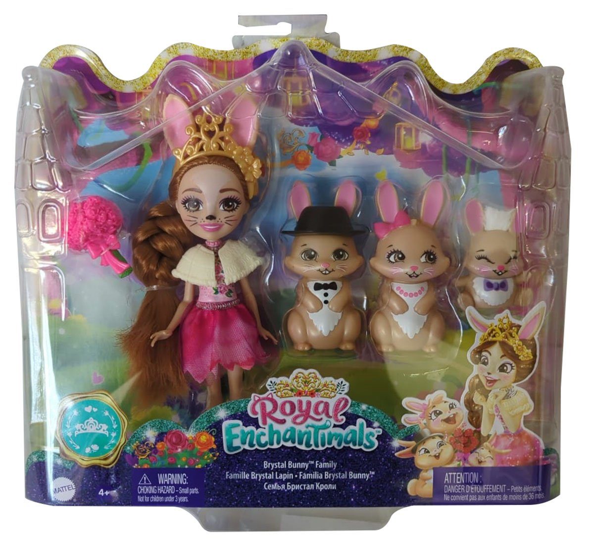 Enchantimals Spielfigur Mattel GYJ08 Royal Enchantimals Spielzeugset mit Hasenmädchen Familie