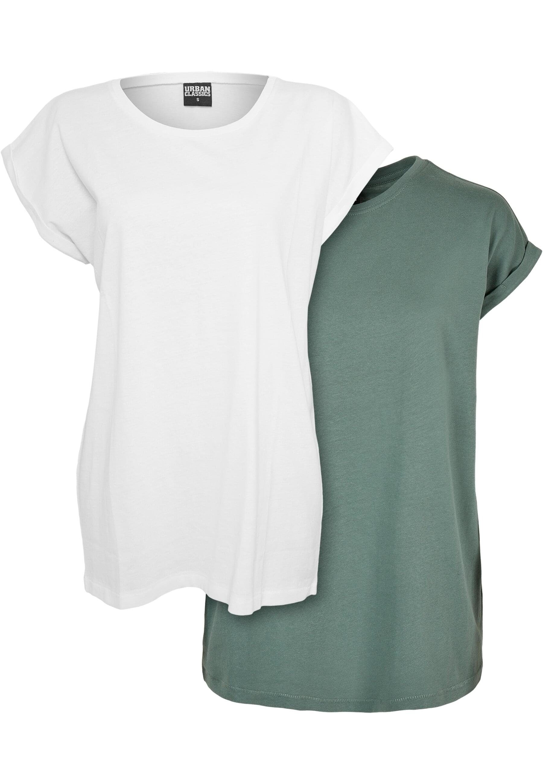 URBAN CLASSICS T-Shirt Urban Classics Damen Ladies Extended Shoulder Tee 2-Pack (1-tlg)