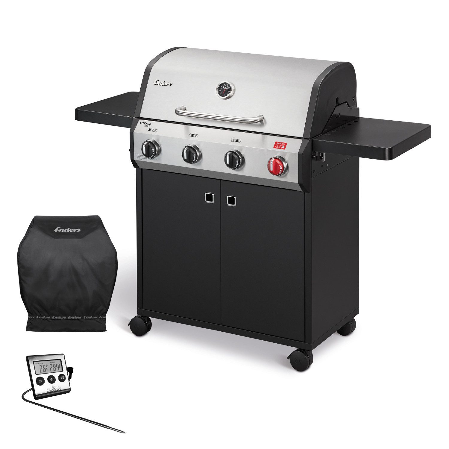 Enders® Gasgrill Chicago Next 4R Turbo inkl. Wetterschutzhülle + Thermometer