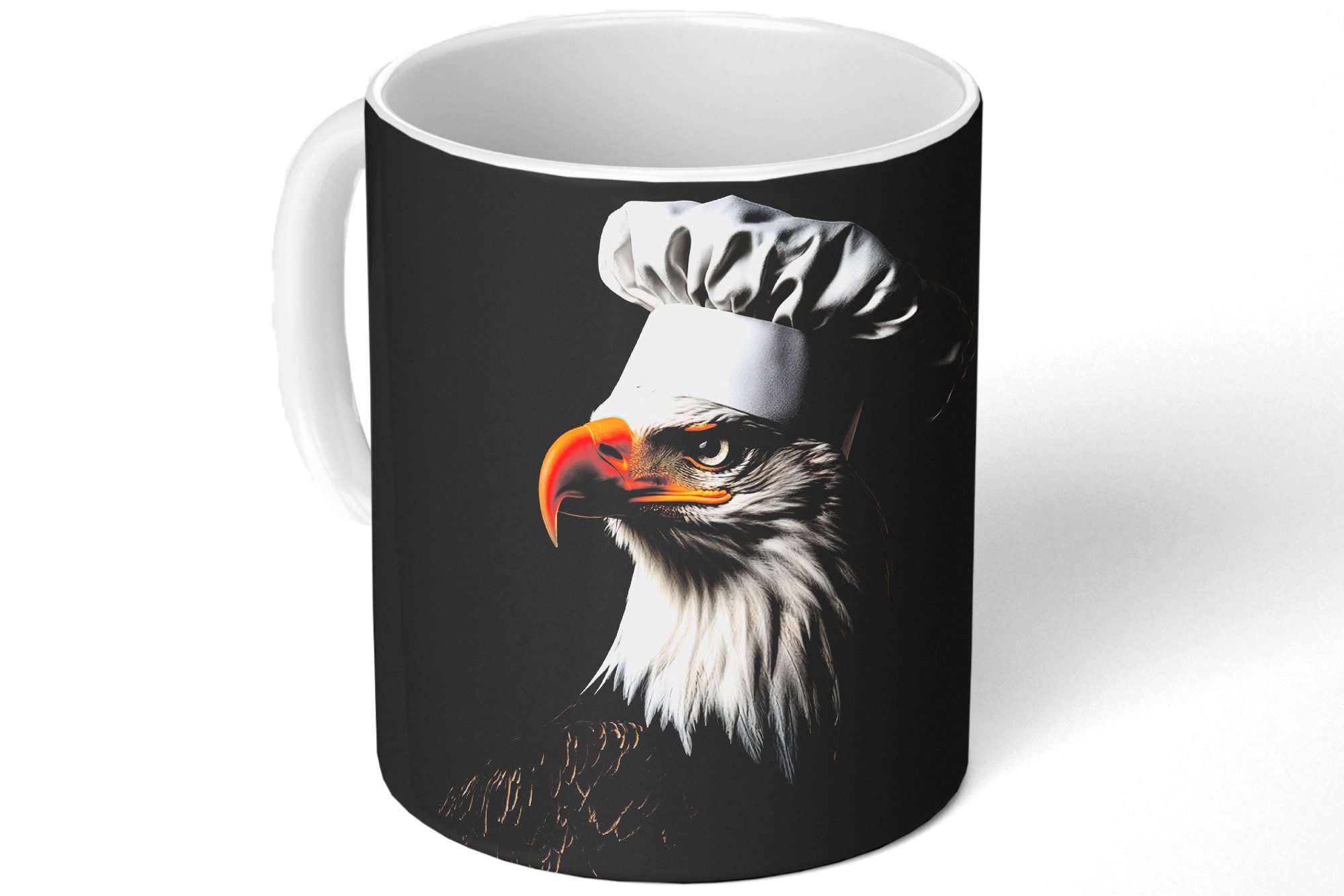 MuchoWow Tasse Adler - Amerika - Kochmütze - Vogel - Cool, 1-tlg., Keramik, Kaffeetassen, Teetasse, Becher, Kaffeebecher, Geschenk