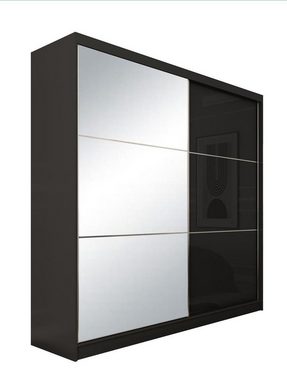 Compleo Schwebetürenschrank CINZIA, Schrank mit Lacobel Glas (200 cm, mit oder ohne Spiegel) Garderobe, Hochglanz